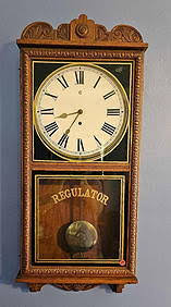 D & A Regulator Oak Wall Clock, Key Wind
