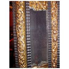 Large Antique Dutch Ebony and Brass Repousse Wall Mirror 17th Century | Chairish