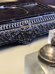 Antique Writing Set of Dark Manganese Glass Very Rare Kurzhenkov 19 Century | eBay UK