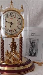 VINTAGE Kundo ANNIVERSARY CLOCK Dark Garmet Red Pearl Base ...