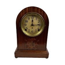 Antique Seth Thomas Round Top Tombstone Clock - Runs, Chimes, W/key, Inlay | eBay