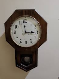 HOWARD MILLER OCTAGON SCHOOLHOUSE WALL CLOCK TIME STRIKE 612 ...