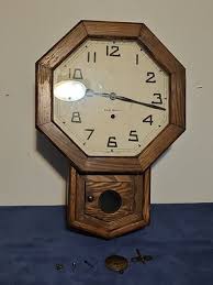 ANTIQUE NEW HAVEN SCHOOLHOUSE DROP OCTAGON WALL REGULATOR ...