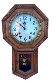 Antique Regulator 'A' Wall Clock With Pendulum And Key ...
