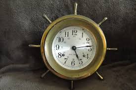 Vintage Seth Thomas Nautical Ships Wheel Bell Strike 8 Day ...