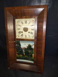 Antique Elisha Hotchkiss Wall Clock Weight Driven Clock Case ...