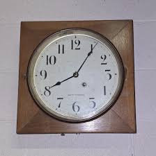 ANTIQUE SETH THOMAS WALL/ GALLERY CLOCK WITH PENDULUM & KEY WORKING 16" SQUARE | eBay