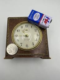 Seth Thomas Antique Clock Mini Alarm Travel 1931 Made In Canada Wood Brass | eBay