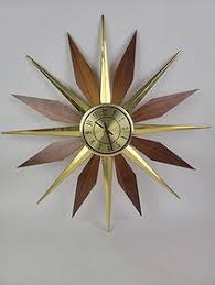 Mcm Inlaid Wood Wall Clock