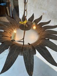 Spanish 1950s Double Tiered Ceiling Fixture For Sale at 1stDibs