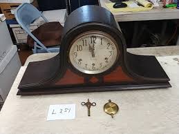 VINTAGE SETH THOMAS TAMBOUR WESTMINSTER CHIME CLOCK & KEY NO ...