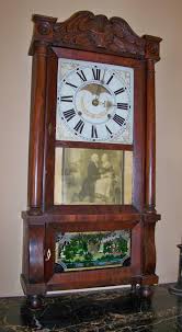 Lot - Antique Birge & Gilbert Mahogany Pillar and Scroll Clock