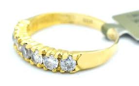 LAB CREATED 1.05 Cts WHITE SAPPHIRES RING 18K YELLOW GOLD ...