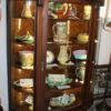 Bargain John's Antiques | Antique Oak Curved Glass China Cabinet - Large Carved Claw Feet - original finish - Bargain John's Antiques