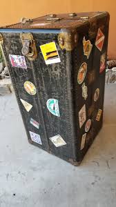 Tuttle & Clark 19th C vintage trunk chest Original Blue ...