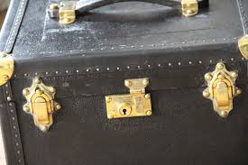 Vintage Black Leather Vanity Case | Chairish