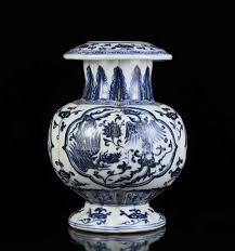 OLD CHINESE BLUE AND WHITE PORCELAIN VASE XUANDE MARKED ...