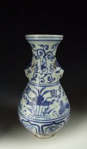 Chinese Antique B&W Porcelain Vase with Mandarin duck ...