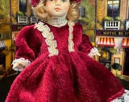 Schmid Dollhouse Musical Collectible 1984 Burgundy Velvet Clothes Blonde Brown - Etsy