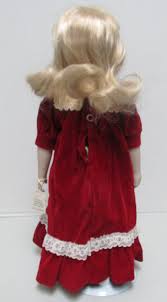 16" Schmid Doll House Musical Porcelain Doll With Tag - Blonde Hair, Brown Eyes, and Red Dress - Etsy