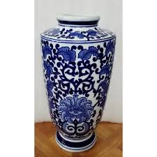 Vintage Seymour Mann Porcelain Blue & White Lotus Flower ...