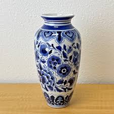 Blue and White Porcelain Vase Chinese Hand Painted Flower ...