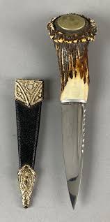 Sold at Auction: J Nowill and Sons Sheffield Skean-Dhu Stag Knife with Scabbard