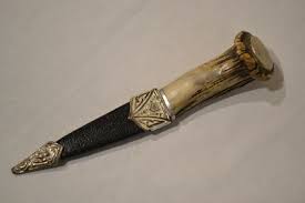 Scottish Sgian Dubh Dagger Dirk J. Nowille Stag Grip