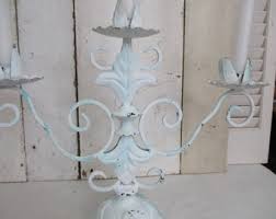 Reduced, ORNATE! 14" Tall Vintage Wrought Iron White 3 ...
