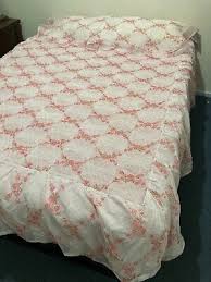 Vintage Bed Bedspread Double Retro 185x255cm Floral NOS Shabby Pink Rose Jeldi | eBay