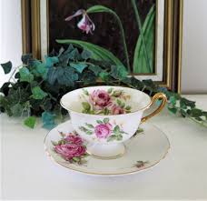 Shelley - Pink Roses Mismatched Gainsborough Shape Teacup ...