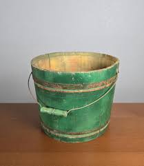 Antique Original Green Shaker Pail Bucket, Large Rustic ...