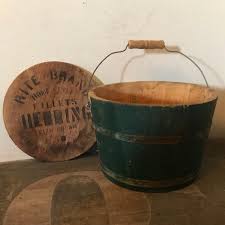 Antique Painted Herring Bucket Buckets Firkin Handled ...