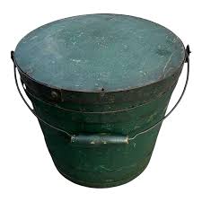 19thc New England Bucket With Original Lid From Maine | Chairish