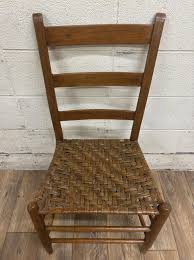 Antique Shaker Style Maple Spindle Back Ladder Back Woven ...