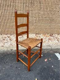 Early 20th Century Antique Maple Rush Seat Side Chair | Chairish