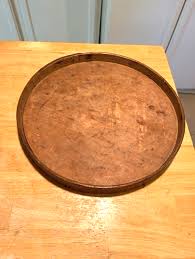 1800S 11 1/2" IN DIAMETER REMAINS OF BLUE PAINT PANTRY BOX ...