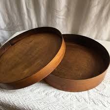 Vintage Bent Wood Storage Box. Hand Painted Toile Girl and ...