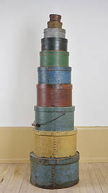 Antique 19thc Thick Walled Bail Handle Pantry Box