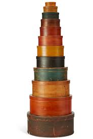 AN ASSEMBLED SET OF TWELVE SHAKER OVAL UTILITY BOXES, VARIOUS SHAKER COMMUNITIES, NEW YORK AND NEW ENGLAND, MID TO LATE 19TH CENTURY | Christie's