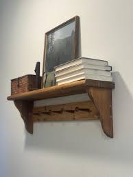 Handmade Shaker Peg Shelf: Wood Entryway Organizer, Coat ...