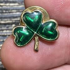 Vintage Lucky Green Clover Lapel Pin Hat Vest EUC K215 | eBay