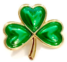 Shamrock Lapel Pin - Irish Costume Jewelry - 1512