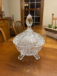 Vintage Crystal Leaded Candy Dish with Lid and Finial Top ...