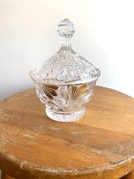 Vintage Anna Hutte Lead Crystal Candy Dish With Lid - Etsy