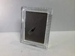 Vintage Crystal Art Deco 7x9” Picture Frame Clear Heavy Glass | eBay