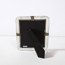 Mid-Century Modern Barovier e Toso Antiqued Brass and Braided Glass Picture Frame at 1stDibs