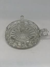 1930's Clear Cut Glass Ring Holder With Handle - Etsy