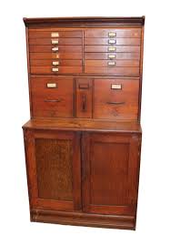 Sold at Auction: Antique Lundstrom 3 section oak file document cabinet in original finish