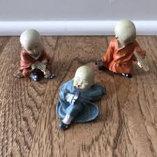 Vintage Baby Buddha Monk Figurine Set Of 3 | eBay